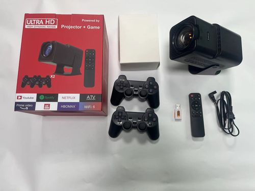 New HY300 Gaming Projector 4K 64GB 10000 Gaming Android 11 Wifi Video Game Console