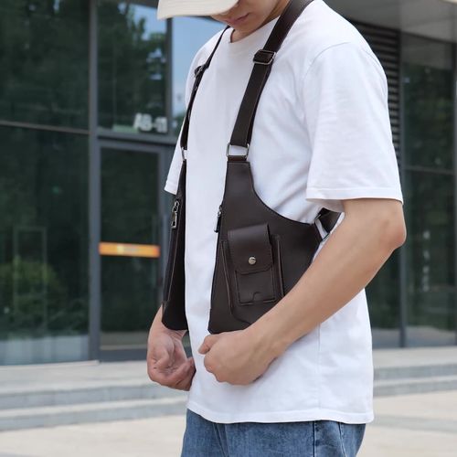 Homem colete retro strap