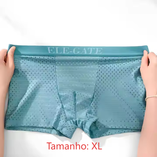 Cuecas boxer para homem, malha de seda gelada, pacote de 4