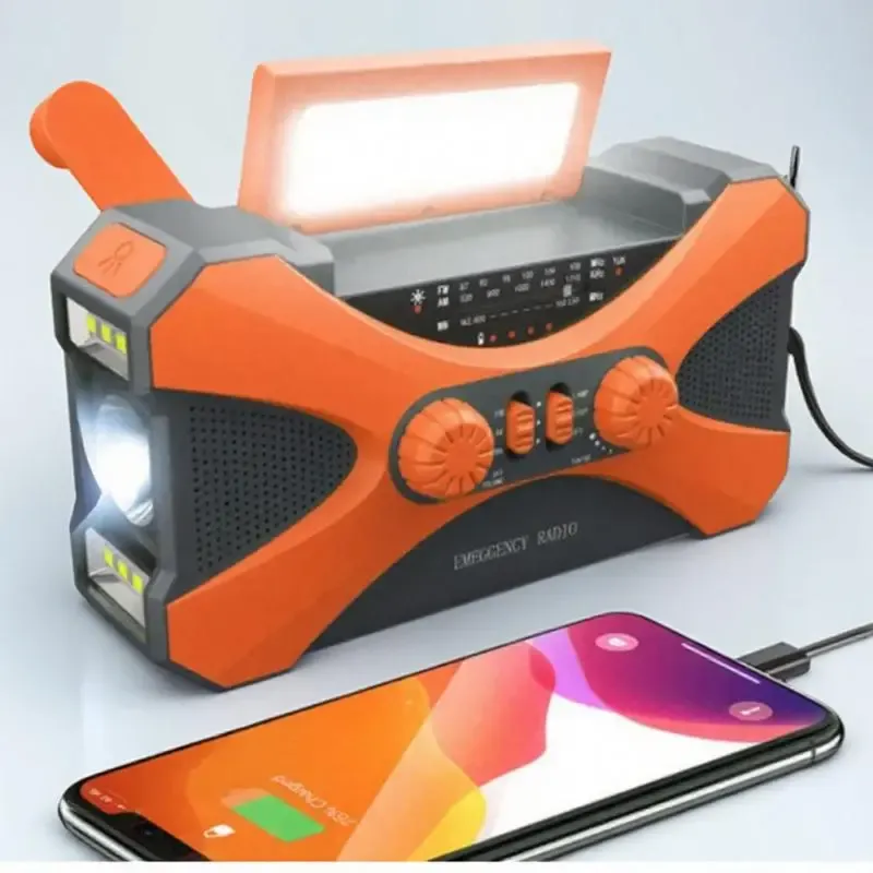 ソ-ラ-パリ-のハンドクランクラジオ 10000mAhの大容量緊急ラジ才 ボ一タプルAM FM NOAA天気警报ラジ才 LED強力なライトフラッシュライト付き