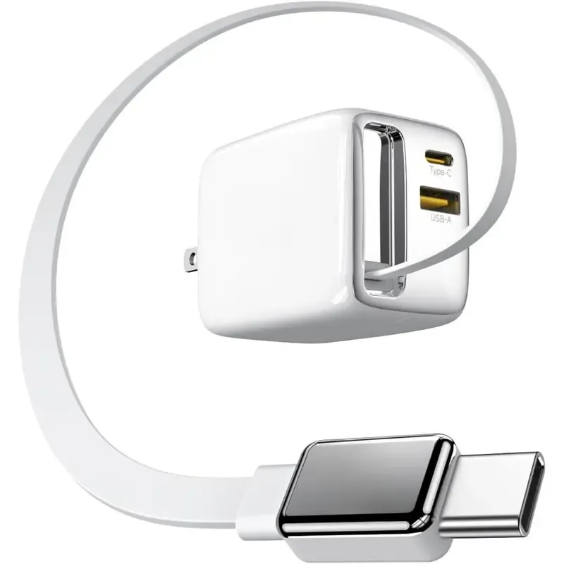 65W PDフア-ストチャ-ジャ- リトラクタプルケ-プル付き タイプC 3台同時充電可能超軽量超小型USBアウトレット iPhoneタイプC充器 USB-C 2ポ-ト モバイルビジネストラベルに便利 PD3.0 QC3.0 PPS SCP基進PSE認証