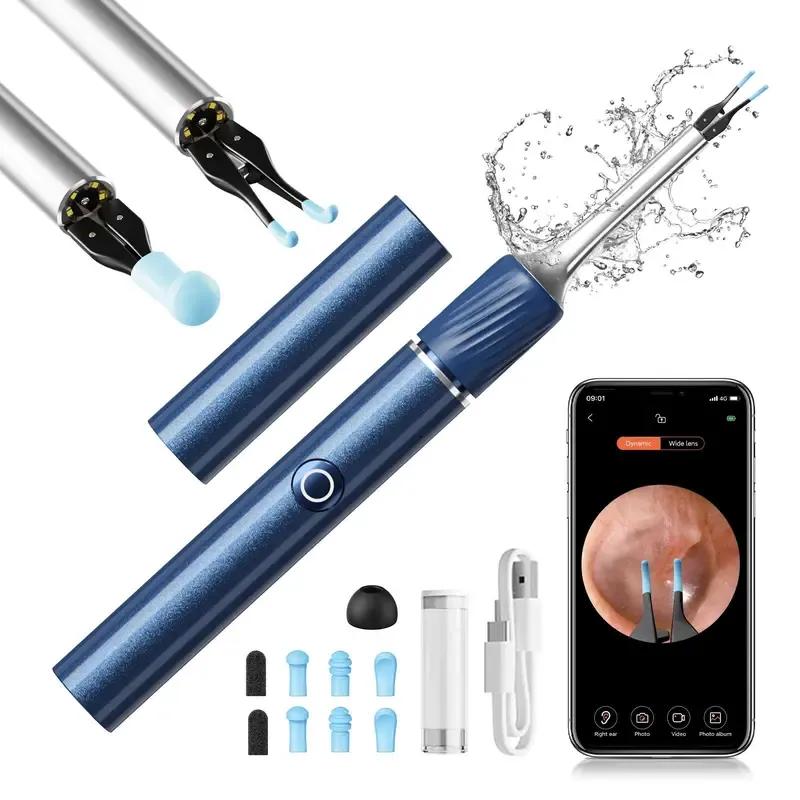 シリコン耳垢除去器 HDカメラ付き(1080P)求-タプル360°広角耳内スコ-プ i0S & Android对対応Type-C充電式防水クリ-ナ-