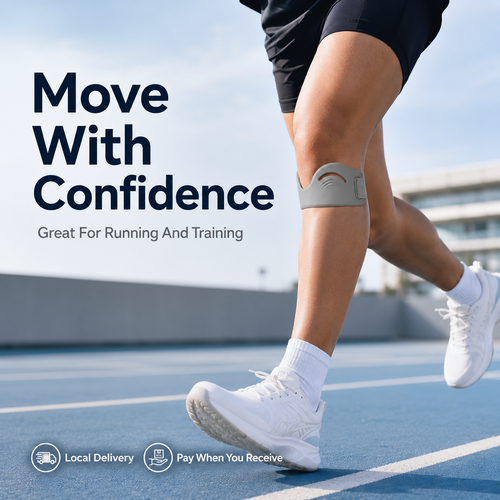 2PCS Set Patella Strap Adjustable Anti-Slip Silicone Knee Brace for Knee Support, Running, Jump Rope, Gym and Sports, Nairobi Stock, COD, Free Shipping, Pay on Delivery