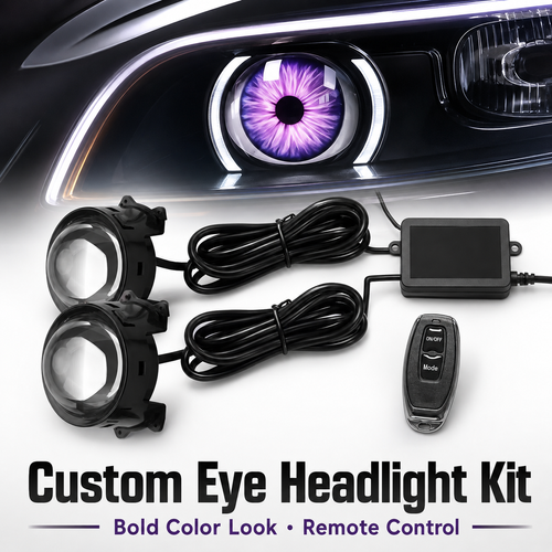 🔥HOT SALE🔥 COD！Demon Eye Headlights for Cars and Motorcycles, LED Dynamic Devil Eyes Light Kit with HD Lens, 6 Animated Eye Patterns, Universal 12-36V Eyeball Lights for Headlight or Fog Light