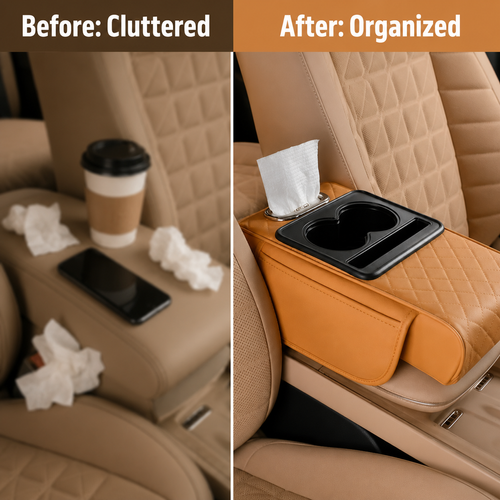 Multifunctional car armrest cushion