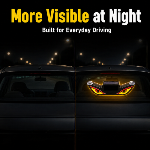🔥Hot Seller🔥 COD！Solar Powered Type C Charging, Wireless, Universal Car LED Warning Light with Decorative Dynamic Eye Shaped Ambient Lighting