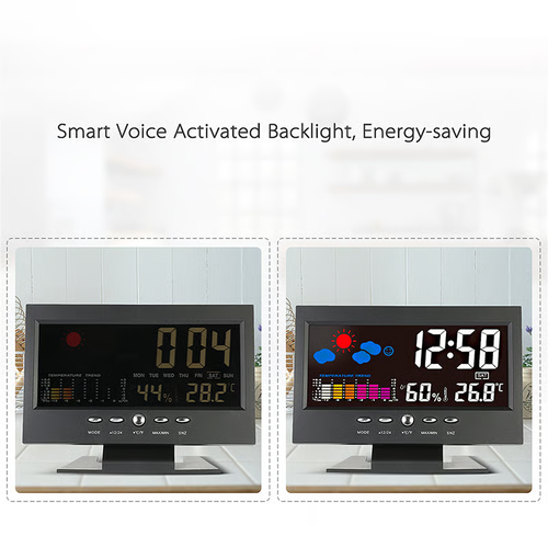 🔥Digital LED Temperature Humidity Monitor🔥🔥 Weather Forecast LED Table Alarm Clock