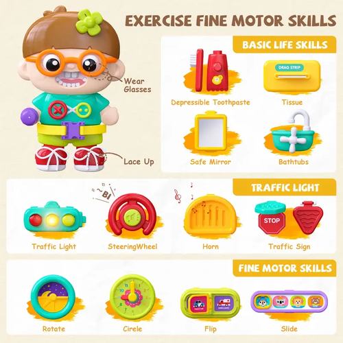 54in 1 Busy Board Toys for Toddler 1-3, Educational Toys for 1+ Year Old, Fine Motor Learning Baby Toys