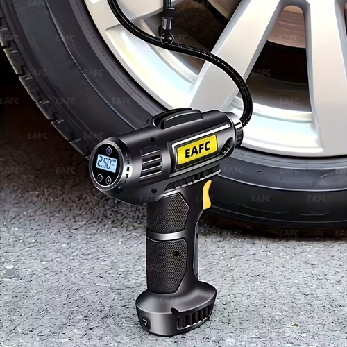 150PSI Cordless Portable Air Compressor: Car Tire Inflator Pump With Pressure Gauge & Light For Cars, Motorcycles & Bicycles