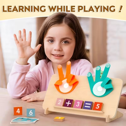 1 counting board, 13 digit blocks, 10 cards, 2 bases, 1 bracket to cultivate cognitive abilities, mathematical operations, addition, subtraction, and matching, Halloween, Christmas, and New Year gifts