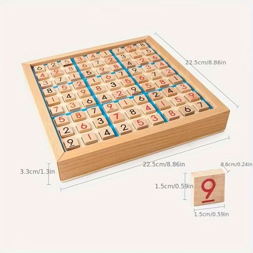 Wooden Sudoku Puzzle Game for Youngsters's Logical Thinking, Puzzle Table Games with Questions Halloween, Christmas Gift