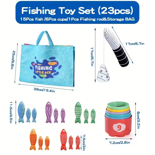 Creative Kids' Fishing Set, Colorful Kids' Party Favor Pack | Kids Fabric Fishing Set, Marine Life Toys - Enhances Hand-Eye Coordination & Attention, Creative Gift Idea for Birthdays, Christmas, Easter, Halloween, Thanksgiving, New Year - Boys & Girls Toys