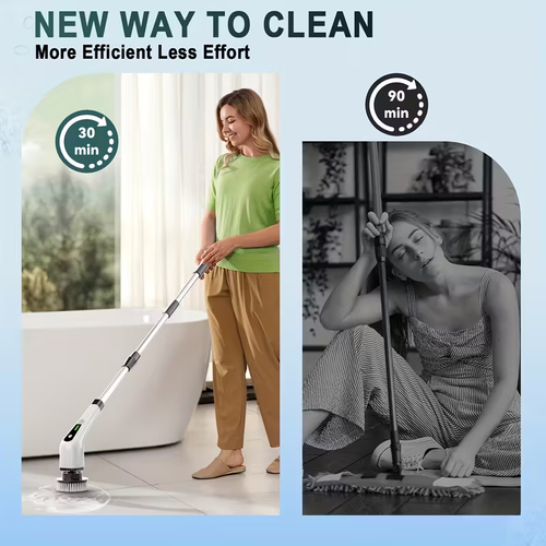 2025 New Multifunctional Electric Cleaning Brush, Telescopic Long Handle 7-in-1 Cleaning Brush, Cleaning Tool, Floor Scrub Brush Head, Window Cleaning Robot, Electric Window Cleaner, Cleaning Supplie And Product, Scrub Brush For Cleaning