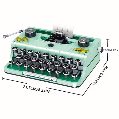 BLOCKS 820pcs Retro Typewriter Model Building Blocks Assembling Educational Building Blocks Toys, Assembling Building Blocks Desktop Ornaments Decorative Gifts Adult Holiday Gifts Preferred