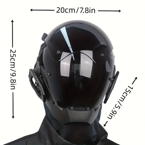 Cyberpunk Cool Sci-Fi Futuristic Mask, Basic Black Dress Up Accessories, Halloween Cosplay Photo Prop, Bar Club Rave LARP Party Supply, Stage Performance Accessory, Gift & Collection