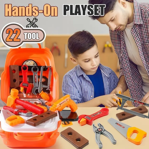 Kids 22PCS Tool Set -Construction Toy with Toolbox &Electronic Drill, Pretend Play forToddlers Aged 3-7, Birthday Giftfor Boys and Girls 4-6 Years Old