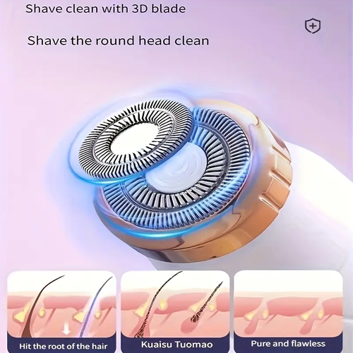 3-in-1 Electric Epilator Set - USB Rechargeable Face Trimmer, Nose Hair Trimmer, Bikini, Armpit, Leg Hair, Nose Hair Remover, for Men and Women