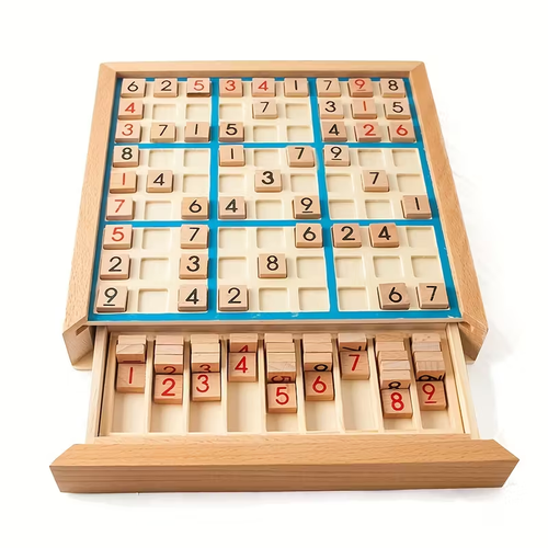 Wooden Sudoku Puzzle Game for Youngsters's Logical Thinking, Puzzle Table Games with Questions Halloween, Christmas Gift