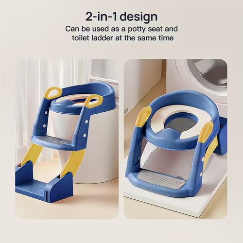 2 In 1 Toilet Potty Training Seat With Step Stool Ladder And Urinal, Safe & Comfortable Potty Chair With Anti-Slip Design, Adjustable Height, Foldable For Easy Storage, Perfect For Kids And Toddlers, Cheap Stuff, Essential Items