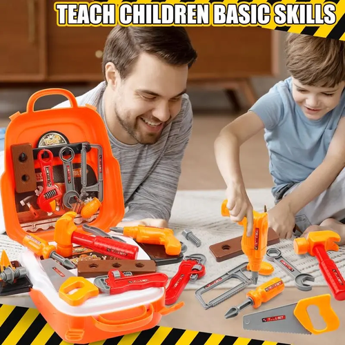 Kids 22PCS Tool Set -Construction Toy with Toolbox &Electronic Drill, Pretend Play forToddlers Aged 3-7, Birthday Giftfor Boys and Girls 4-6 Years Old