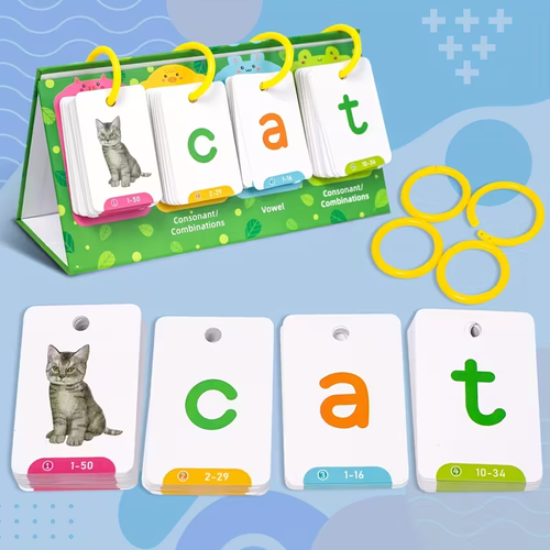 129Pcs AotBlcer Word Builder Game | Flash Cards Set for Kids Ages 3-6, Sight Words Preschool Classroom Phonics Learning, Early Reading Educational Tool for Speech Therapy and Special Education