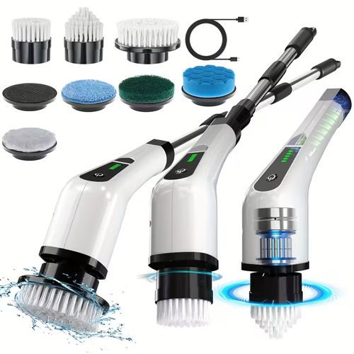 2025 New Multifunctional Electric Cleaning Brush, Telescopic Long Handle 7-in-1 Cleaning Brush, Cleaning Tool, Floor Scrub Brush Head, Window Cleaning Robot, Electric Window Cleaner, Cleaning Supplie And Product, Scrub Brush For Cleaning