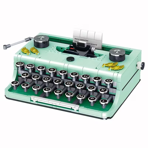 BLOCKS 820pcs Retro Typewriter Model Building Blocks Assembling Educational Building Blocks Toys, Assembling Building Blocks Desktop Ornaments Decorative Gifts Adult Holiday Gifts Preferred