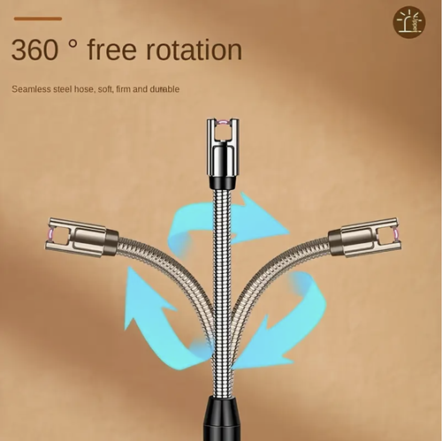 1pc Electronic Igniter Lighter with USB Rechargeable 360° Rotating Refillable Flame