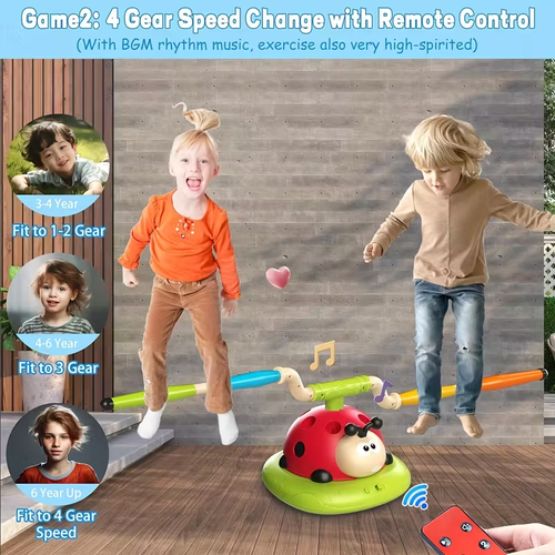 3 in 1 Rocket Launcher Musical Jump, Ring Toss Game, Stomp and Launch Sports and Outdoors Indoors Toys with Halloween, Christmas Gift