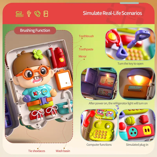 54in 1 Busy Board Toys for Toddler 1-3, Educational Toys for 1+ Year Old, Fine Motor Learning Baby Toys