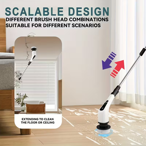 2025 New Multifunctional Electric Cleaning Brush, Telescopic Long Handle 7-in-1 Cleaning Brush, Cleaning Tool, Floor Scrub Brush Head, Window Cleaning Robot, Electric Window Cleaner, Cleaning Supplie And Product, Scrub Brush For Cleaning