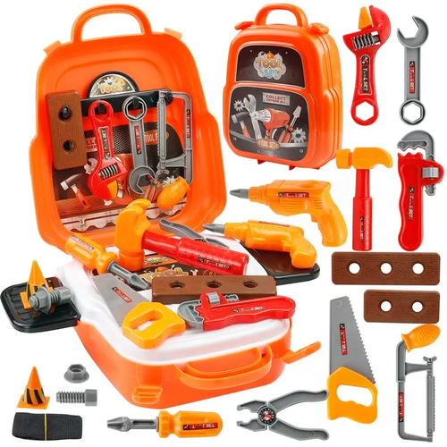 Kids 22PCS Tool Set -Construction Toy with Toolbox &Electronic Drill, Pretend Play forToddlers Aged 3-7, Birthday Giftfor Boys and Girls 4-6 Years Old