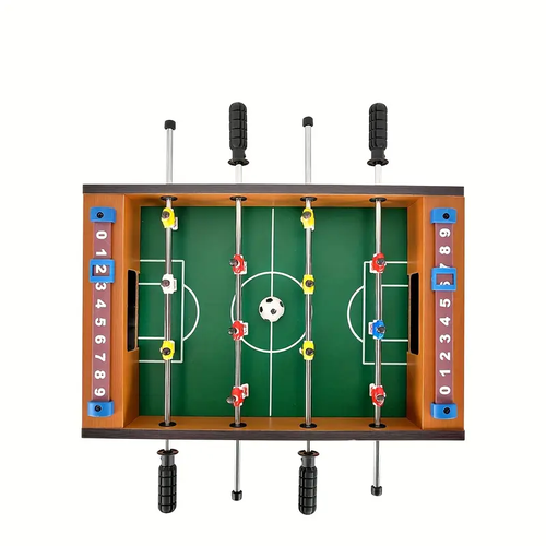 Wooden Mini Foosball Table: Portable Tabletop Soccer Game With High-Quality Plastic Figures & Rods, Easy Fold & Store Design, Perfect For Adults & 14+, Ideal Gift For Holidays, Celebrations