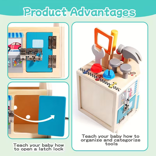 Toddler SetTool -Wooden Kids Tools with Box, Bench, Educational Pretend Play Preschool Toy Gift for 2 3 4 5 Year Old Boys Girls Kids, STEM Fine Motor Skills Tool Set