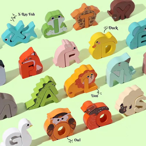 Wild Word Safari: 3D Wooden ABC Animal Matching Puzzle 🐘🧩✨