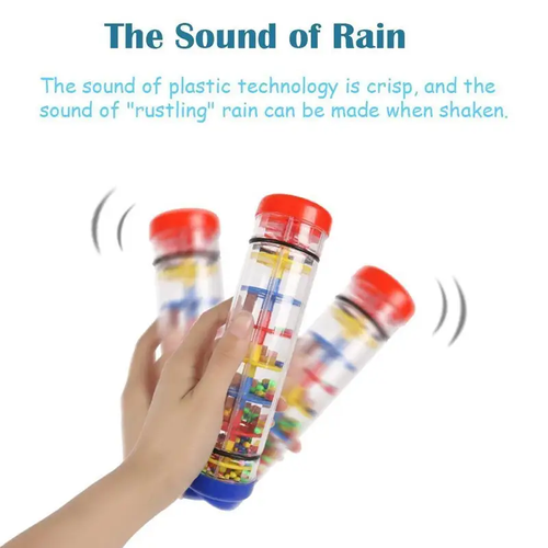 Colorful Rainmaker Musical Toy for Youngsters - Translucent Shaker with Vibrant Beads, Educational Sensory Instrument, Enhances Coordination & Color Recognition, Easy-to-Play, Durable ABS Material