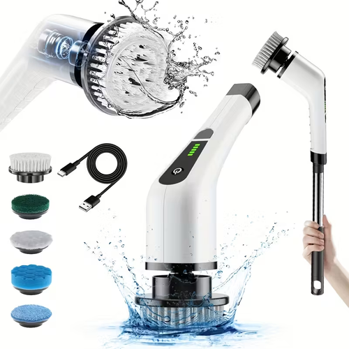 2025 New Multifunctional Electric Cleaning Brush, Telescopic Long Handle 7-in-1 Cleaning Brush, Cleaning Tool, Floor Scrub Brush Head, Window Cleaning Robot, Electric Window Cleaner, Cleaning Supplie And Product, Scrub Brush For Cleaning
