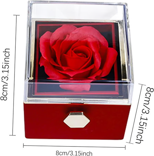 Creative 360 Degree Rotatable Preserved Real Rose Gift Box For Proposal, Ceremony Gift, Birthday🌹
