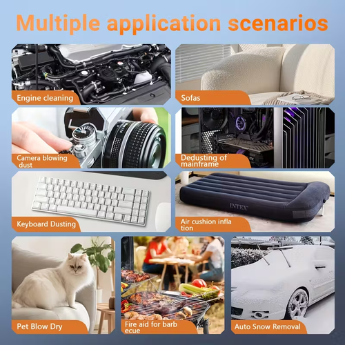 Compressed Air Dust Collector 400000 Rph High Power Violent Fan, Wireless 130000 Rpm Rechargeable Air Blower, High Speed Powerful Turbo Fan, Camping Fan, Handheld Outdoor Hair Dryer, Snow Blower, Suitable for Computer Keyboard, Car, Birthday Gifi