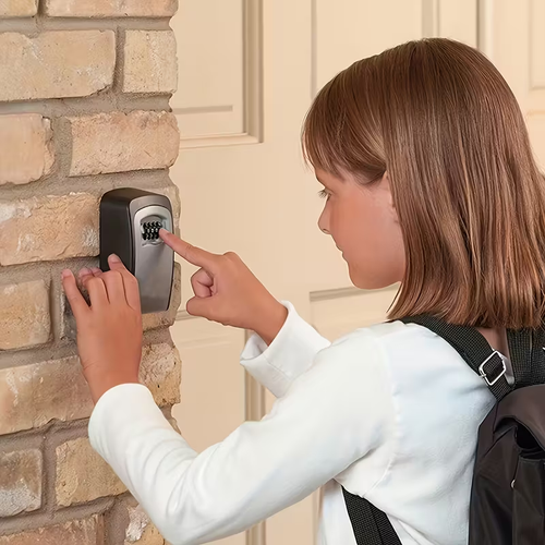 1pc Heavy-Duty Stainless Steel,Plastic Key Safe with Combination Dial - Flush Mount Security Box, for Home, Office, Hotel, Construction Sites - Compact Key Storage with Anti-Theft Protection, Key Lock Box, Office Access Control, Sleek Design, Weatherresistant Material, Business Owners, Home Security Box, Modern Lockbox, Durable Plastic Cover, Hotel Management