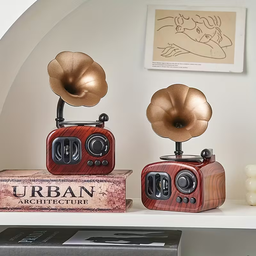 1pc Vintage Music Box with Retro Phonograph Design,mini vintage phonograph record music box
