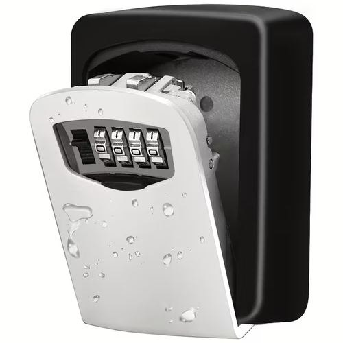 1pc Heavy-Duty Stainless Steel,Plastic Key Safe with Combination Dial - Flush Mount Security Box, for Home, Office, Hotel, Construction Sites - Compact Key Storage with Anti-Theft Protection, Key Lock Box, Office Access Control, Sleek Design, Weatherresistant Material, Business Owners, Home Security Box, Modern Lockbox, Durable Plastic Cover, Hotel Management