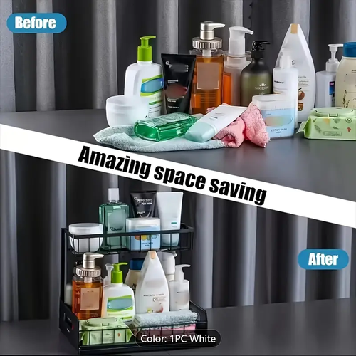 Can Racks, Pull-out Cabinet Organizer Sliding Out Sink Shelf Cabinet Storage Shelf, Storage Kitchen And Bathroom, Black, Easy To Install, Kitchen Space-saving Shelving