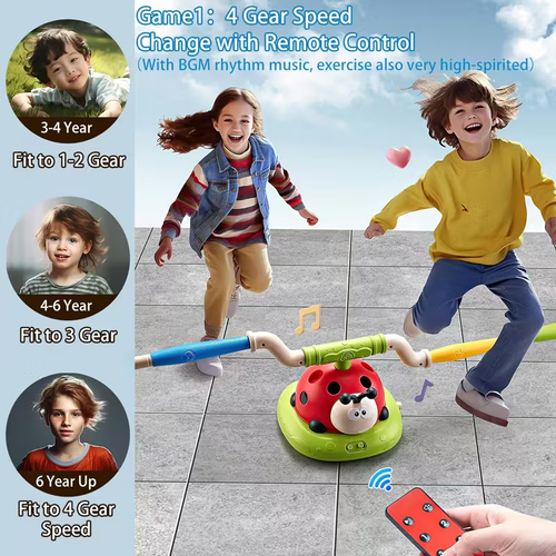 This three-in-one musical jumping game, ring toss game, and rocket launcher can be played indoors or outdoors and is a perfect gift for various holidays.
