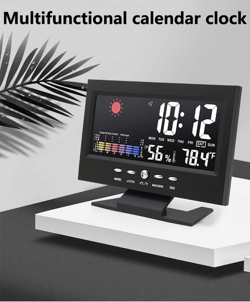 🔥Digital LED Temperature Humidity Monitor🔥🔥 Weather Forecast LED Table Alarm Clock