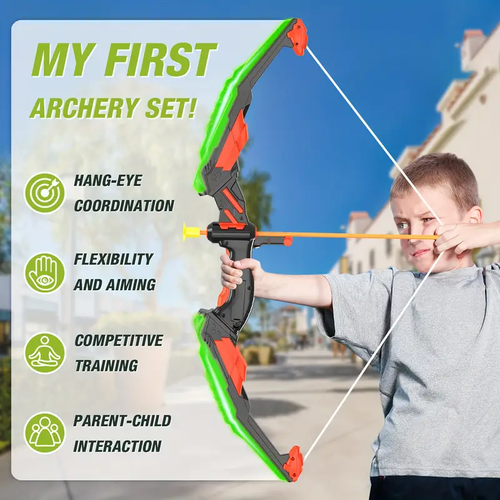 2 Pack LED Glow-in-the-Dark Archery Set with Glowing Arrows & Scoring System Design - & Easy Assembly, Ideal Gift & Ages 3-12,, Bow And Arrow Archery, Arrows For Archery, Archery Equipment Bows