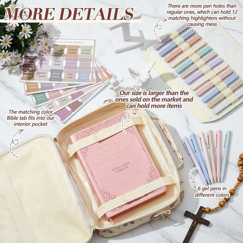 💕💖🌸 Pretty Bible Bag for Women – Floral Chenille Letter Design