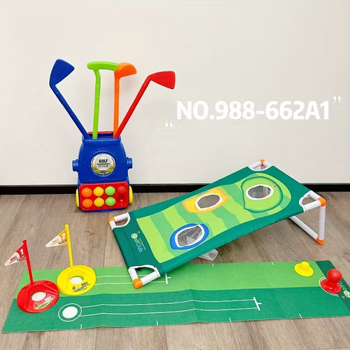 Golf Cart Toy Set, 8 Colorful Balls, 1 Golf Board & Mat, Indoor, Outdoor Play, Durable Plastic, Perfect for Christmas, Halloween, Thanksgiving Gifts