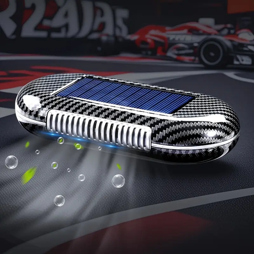 Solar Car Air Purifier Auto-Start with Vibration Detection, Compact Solar Power & 15-Day Battery for Fresh Airflow, No Charging Needed, Auto Air Freshener, Solarpowered Purifier, Lightweight Purifier, Portable Purifier, Highefficiency Filter, Durable Construction, Airflow Enhancer, Outdoor Enthusiasts, Commuters