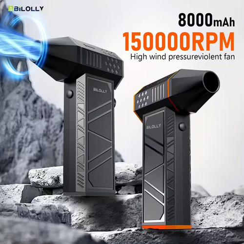 Compressed Air Dust Collector 400000 Rph High Power Violent Fan, Wireless 130000 Rpm Rechargeable Air Blower, High Speed Powerful Turbo Fan, Camping Fan, Handheld Outdoor Hair Dryer, Snow Blower, Suitable for Computer Keyboard, Car, Birthday Gifi
